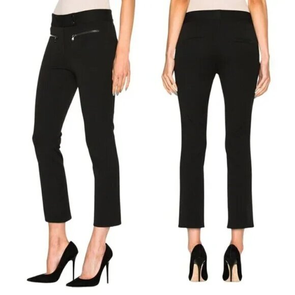 Veronica Beard Pants - Black Veronica Beard Moto Cropped Slim Ponte Pants